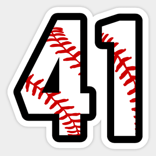 Baseball Number 41 #41 Baseball Shirt Jersey Favorite Player Biggest Fan Sticker